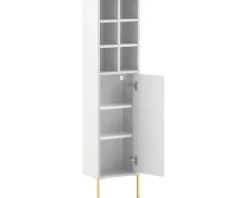 Highboard Möbelpartner Sarah BxHxT 30.4x130.6x21.8 cm kreideweiss