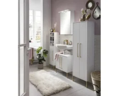 Highboard Möbelpartner Sarah BxHxT 30.4x130.6x21.8 cm kreideweiss