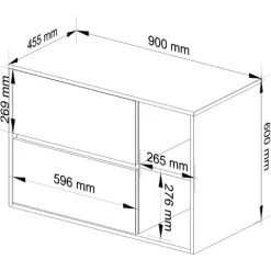 Hängender Waschbeckenunterschrank VAMI Craft Eiche 90 cm 2 Schubladen Schwarz B90xH60xT45,5 cm