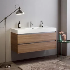 Hängendes Badezimmermöbel 120cm Schubladen und Waschbecken 1 Becken ohne Spiegel | Valentina