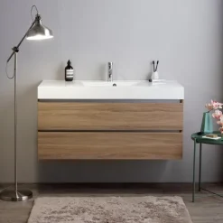 Hängendes Badezimmermöbel 120cm Schubladen und Waschbecken 1 Becken ohne Spiegel | Valentina