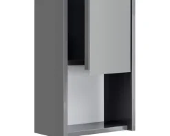 Hängeschrank Pelipal xpressline 3261 grau mit Glasfront BxHxT 30 x 70 x 16 cm
