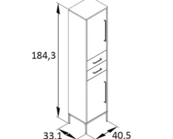 Hochschrank Möbelpartner Kent BxHxT 40,5 x 184,3 cm x 33,1 cm Frontfarbe grün