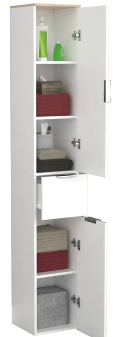 Holz Badmöbel Badschrank Hochschrank Donali