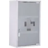 HOMCOM Medizinschrank Arzneischrank Erste Hilfe Schrank mit Schloss Edelstahl 30 x 18 x 50 cm