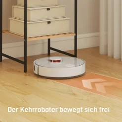 HOMCOM Standregal Badregal aus Bambus und Stahl, mit 4 Ablagen, Küchenregal 4-stöckiges Bücherregal für Bad, Wohnzimmer, Flur, Küche, 36,5 x 33 x 110 cm, Natur