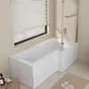 Home Deluxe - Badewanne mit Duschwanne - ELARA Links- inkl. komplettem Zubehör und Duschabtrennung I Duschwanne, Badewanne mit Dusche