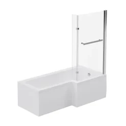Home Deluxe - Badewanne mit Duschwanne - ELARA Links- inkl. komplettem Zubehör und Duschabtrennung I Duschwanne, Badewanne mit Dusche