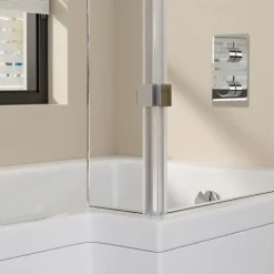 Home Deluxe - Badewanne mit Duschwanne - ELARA Links- inkl. komplettem Zubehör und Duschabtrennung I Duschwanne, Badewanne mit Dusche
