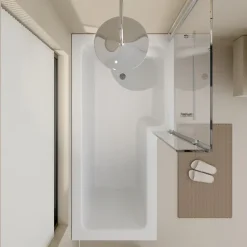 Home Deluxe - Badewanne mit Duschwanne - ELARA Links- inkl. komplettem Zubehör und Duschabtrennung I Duschwanne, Badewanne mit Dusche