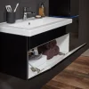 Home Deluxe - Badmöbel-Set - WANGEROOGE Schwarz - Large - inkl. Waschbecken und komplettem Zubehör - Breite Waschbecken: ca. 60 cm I Badezimmermöbel Waschtisch Badmöbelset
