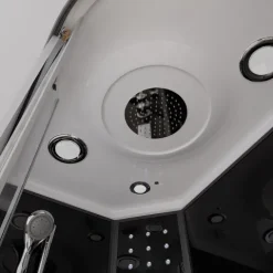 Home Deluxe - Komplettdusche BLACK PEARL - Maße: 120 x 80 cm Rechts - inkl. Regendusche, Radio und Zubehör I Duschtempel Fertigdusche, Dusche, Duschtempel