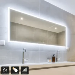 Home Deluxe - LED-Spiegel NOLA - Rechteckig 120 x 70 cm - 3 verschiedene Lichtfarben, Antibeschlagssystem - 38 Watt Gesamtleistung I Wandspiegel Badspiegel Badezimmerspiegel