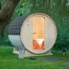 Home Deluxe - Outdoor Fasssauna Lahti M - Maße: BxTxH: ca. 185 cm x 120 cm x 185 cm, Holz: Fichtenholz - inkl. Saunaofen und Saunazubehör I Gartensauna, Außensauna, Sauna Fass für 2 Personen