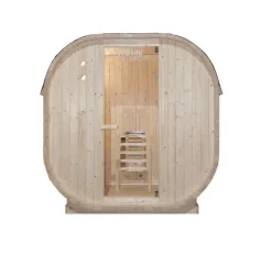 Home Deluxe - Outdoor Sauna CUBE M - Maße: ca. 194 cm x 195 cm x 120 cm, Holz: Fichtenholz - inkl. Saunaofen und Saunazubehör I Gartensauna, Außensauna, Sauna Fass für 2 Personen