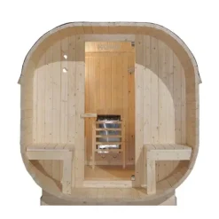 Home Deluxe - Outdoor Sauna CUBE DELUXE - L - Maße: ca. 220 cm x 185 cm x 194 cm, Holz: Fichtenholz - inkl. Saunaofen und Saunazubehör I Gartensauna, Außensauna, Sauna Fass für 4 Personen