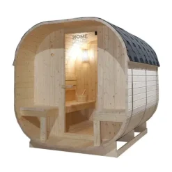 Home Deluxe - Outdoor Sauna CUBE DELUXE - L - Maße: ca. 220 cm x 185 cm x 194 cm, Holz: Fichtenholz - inkl. Saunaofen und Saunazubehör I Gartensauna, Außensauna, Sauna Fass für 4 Personen