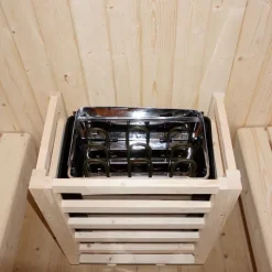 Home Deluxe - Outdoor Sauna CUBE XL - Maße: ca. 185 cm x 195 cm x 220 cm, Holz: Fichtenholz - inkl. Saunaofen und Saunazubehör I Gartensauna, Außensauna, Sauna Fass für 6 Personen