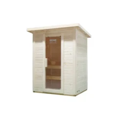 Home Deluxe - Outdoor Saunahaus TALO M - für 3 Personen, Holz: Fichtenholz - inkl. Saunaofen und Saunazubehör I Gartensauna, Außensauna, Sauna