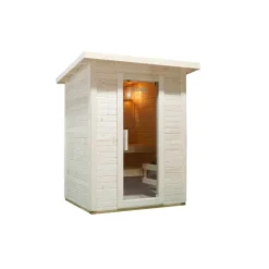Home Deluxe - Outdoor Saunahaus TALO M - für 3 Personen, Holz: Fichtenholz - inkl. Saunaofen und Saunazubehör I Gartensauna, Außensauna, Sauna