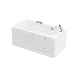 Home Deluxe - Seniorenbadewanne inkl. Whirlpool- VITAL M Rechts - Maße: 153 x 76 x 64cm - inkl. komplettem Zubehör I Badewanne mit Tür, Senioren Badewanne mit Einstieg, Whirlpool-Badewannen