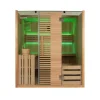Home Deluxe - Traditionelle Sauna - OMAHA - 180 x 150 x 200 cm - für 4 Personen - Fichtenholz, inkl. Saunaofen I Dampfsauna Aufgusssauna