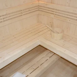 Home Deluxe - Traditionelle Sauna - Shadow XL BIG - 200 x 200 x 190 cm - für 6 Personen - Fichtenholz, inkl. Saunaofen I Dampfsauna Aufgusssauna