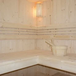 Home Deluxe - Traditionelle Sauna - Shadow XL BIG - 200 x 200 x 190 cm - für 6 Personen - Fichtenholz, inkl. Saunaofen I Dampfsauna Aufgusssauna