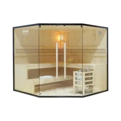 Home Deluxe - Traditionelle Sauna - Shadow XL BIG - 200 x 200 x 190 cm - für 6 Personen - Fichtenholz, inkl. Saunaofen I Dampfsauna Aufgusssauna