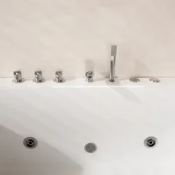 Home Deluxe - Whirlpool Badewanne - NOOR - weiß mit Handbrause und Massage - ca. 173 x 80 x 84 cm I Indoor Badewanne, Spa, 2 Personen