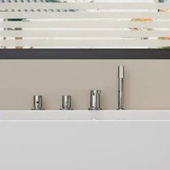 Home Deluxe Badewanne AMBER - 170 x 58 x 80 cm inkl. Ablauf & vormontierte Armaturen | Acryl-Badewanne, Spa, Luxuswanne, Bad, Badezimmer, Massagedüsen, Eck-Whirlpool, Freistehend, LED Beleuchtung,