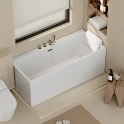 Home Deluxe Badewanne AMBER - 170 x 58 x 80 cm inkl. Ablauf & vormontierte Armaturen | Acryl-Badewanne, Spa, Luxuswanne, Bad, Badezimmer, Massagedüsen, Eck-Whirlpool, Freistehend, LED Beleuchtung,