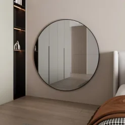 Home Deluxe XXL-Spiegel Rund KALI - 140 x 140 cm I Luxusspiegel, Rundspiegel, Wandspiegel, Raumerweiterungsspiegel, Elegant, Modern, Hochwertig, Oversize, Panorama