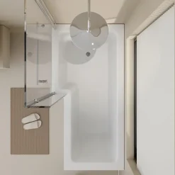 Home Deluxe - Badewanne mit Duschwanne - ELARA rechts - inkl. komplettem Zubehör und Duschabtrennung I Duschwanne, Badewanne mit Dusche