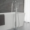 Home Deluxe - Design Standarmatur - MOON Chrome - Höhe: 115 cm, inkl. Handbrause I freistehende Armatur Wannenbrause Wanneneinlass
