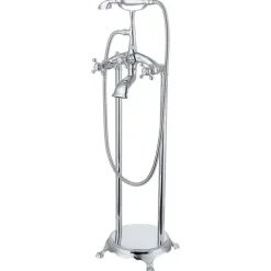 Home Deluxe - Design Standarmatur - Retro - Höhe: 100 cm, inkl. Handbrause I freistehende Armatur Wannenbrause Wanneneinlass