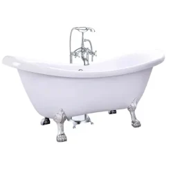 Home Deluxe - Design Standarmatur - Retro - Höhe: 100 cm, inkl. Handbrause I freistehende Armatur Wannenbrause Wanneneinlass