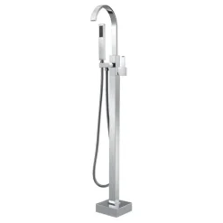 Home Deluxe - Design Standarmatur - SKY Chrome - Höhe: 112 cm, inkl. Handbrause I freistehende Armatur Wannenbrause Wanneneinlass