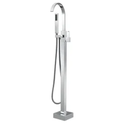Home Deluxe - Design Standarmatur - SKY Chrome - Höhe: 112 cm, inkl. Handbrause I freistehende Armatur Wannenbrause Wanneneinlass