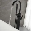 Home Deluxe - Design Standarmatur - SKY Matt Schwarz - Höhe: 112 cm, inkl. Handbrause I freistehende Armatur Wannenbrause Wanneneinlass