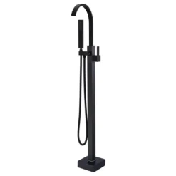Home Deluxe - Design Standarmatur - SKY Matt Schwarz - Höhe: 112 cm, inkl. Handbrause I freistehende Armatur Wannenbrause Wanneneinlass