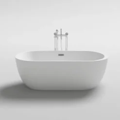 Home Deluxe - freistehende Badewanne - CODO, Weiß - Maße: ca. 170 x 80 x 58 cm - Füllmenge: 204 Liter, inkl. Überlaufschutz, Siphon und Verschluss I Spa, für 2 Personen