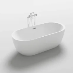 Home Deluxe - freistehende Badewanne - CODO, Weiß - Maße: ca. 170 x 80 x 58 cm - Füllmenge: 204 Liter, inkl. Überlaufschutz, Siphon und Verschluss I Spa, für 2 Personen