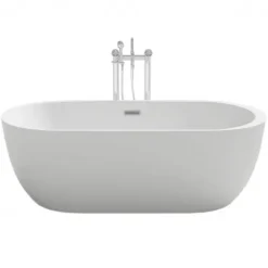 Home Deluxe - freistehende Badewanne - CODO, Weiß - Maße: ca. 170 x 80 x 58 cm - Füllmenge: 204 Liter, inkl. Überlaufschutz, Siphon und Verschluss I Spa, für 2 Personen