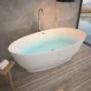 Home Deluxe - freistehende Badewanne - DELIA, Weiß - Maße: ca. 180 x 90 x 58 cm - Füllmenge: 270 Liter, inkl. Überlaufschutz, Siphon und Verschluss I Spa, für 2 Personen