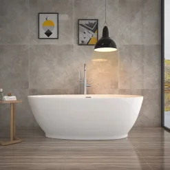 Home Deluxe - freistehende Badewanne - DELIA, Weiß - Maße: ca. 180 x 90 x 58 cm - Füllmenge: 270 Liter, inkl. Überlaufschutz, Siphon und Verschluss I Spa, für 2 Personen