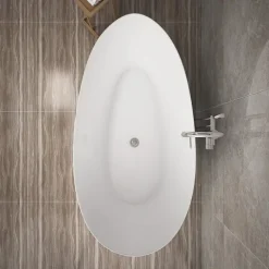 Home Deluxe - freistehende Badewanne - DELIA, Weiß - Maße: ca. 180 x 90 x 58 cm - Füllmenge: 270 Liter, inkl. Überlaufschutz, Siphon und Verschluss I Spa, für 2 Personen