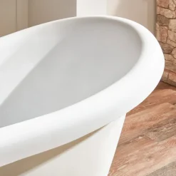 Home Deluxe - freistehende Badewanne - FAMA, Weiß - Maße: ca. 176 x 74 x 79 cm - Füllmenge: 204 Liter, inkl. Überlaufschutz, Siphon und Verschluss - inkl. Füße I Spa, für 2 Personen, Indoor Badewanne