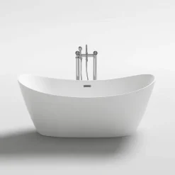 Home Deluxe - freistehende Badewanne - OVALO - Maße: 170 x 80 x 72 cm - inkl. komplettem Zubehör I 2 Personen, Bad, Acrylwanne