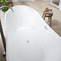 Home Deluxe - freistehende Badewanne - OVALO - Maße: 170 x 80 x 72 cm - inkl. komplettem Zubehör I 2 Personen, Bad, Acrylwanne